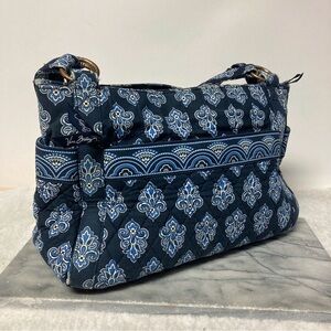 Vera Bradley Calypso Blue Paisley Purse Bag Multiple Compartments Cottagecore